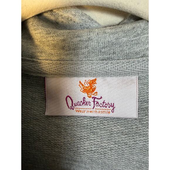 Quacker factory 2 women’s sweatshirt sleeveless red gray pockets rhinestone zip - Picture 7 of 13